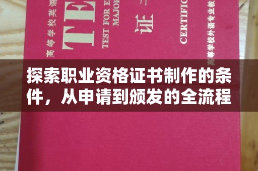 攀枝花探索职业资格证书制作的条件，从申请到颁发的全流程解析