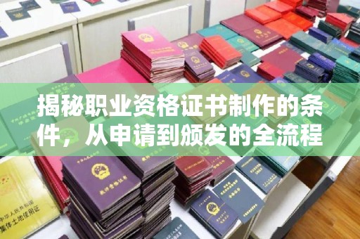 攀枝花揭秘职业资格证书制作的条件，从申请到颁发的全流程解析