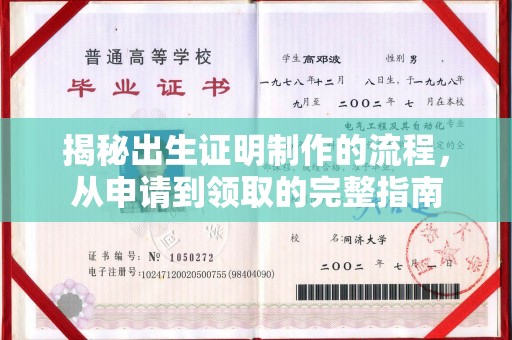 攀枝花揭秘出生证明制作的流程，从申请到领取的完整指南